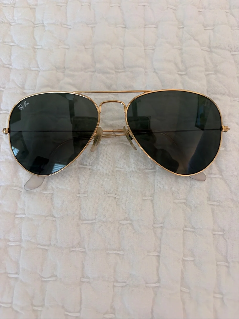 Ray-Ban Aviator Sunglasses - Gold Frame with Dark Green Lenses